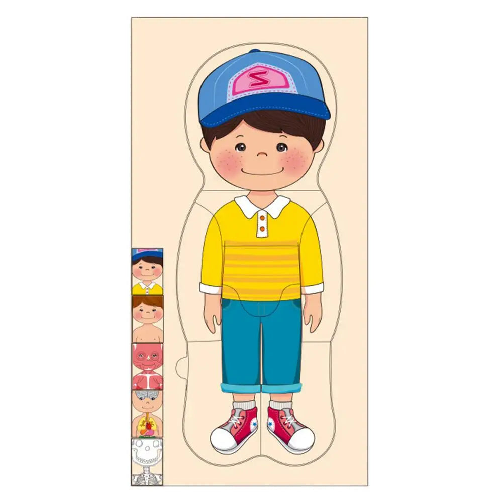 Human Body Puzzle Wooden Boys Girls Body Structure Children Puzzles Montessori Educational Children Toys Kids Toys - Pape'sShop