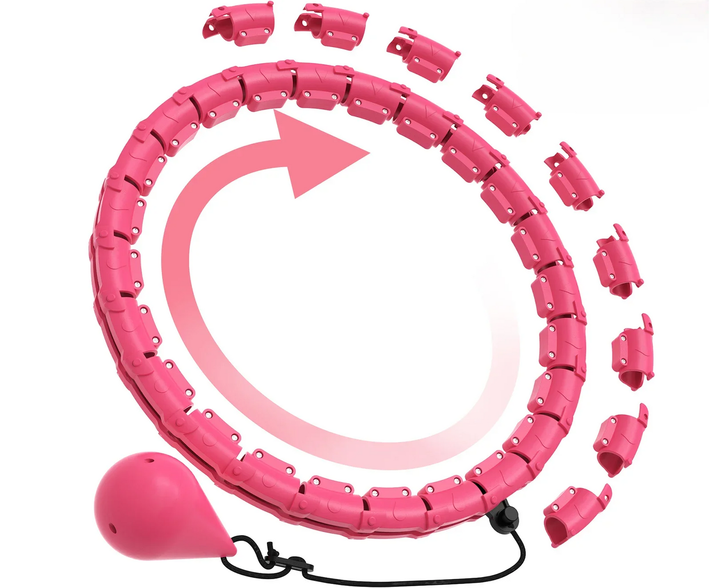 Hula Circle sport Exercise Hoop Weight Loss and Slimming Exercise Fat Burning Fitness Equipment Adjustable with Detachable Knots - Pape'sShop