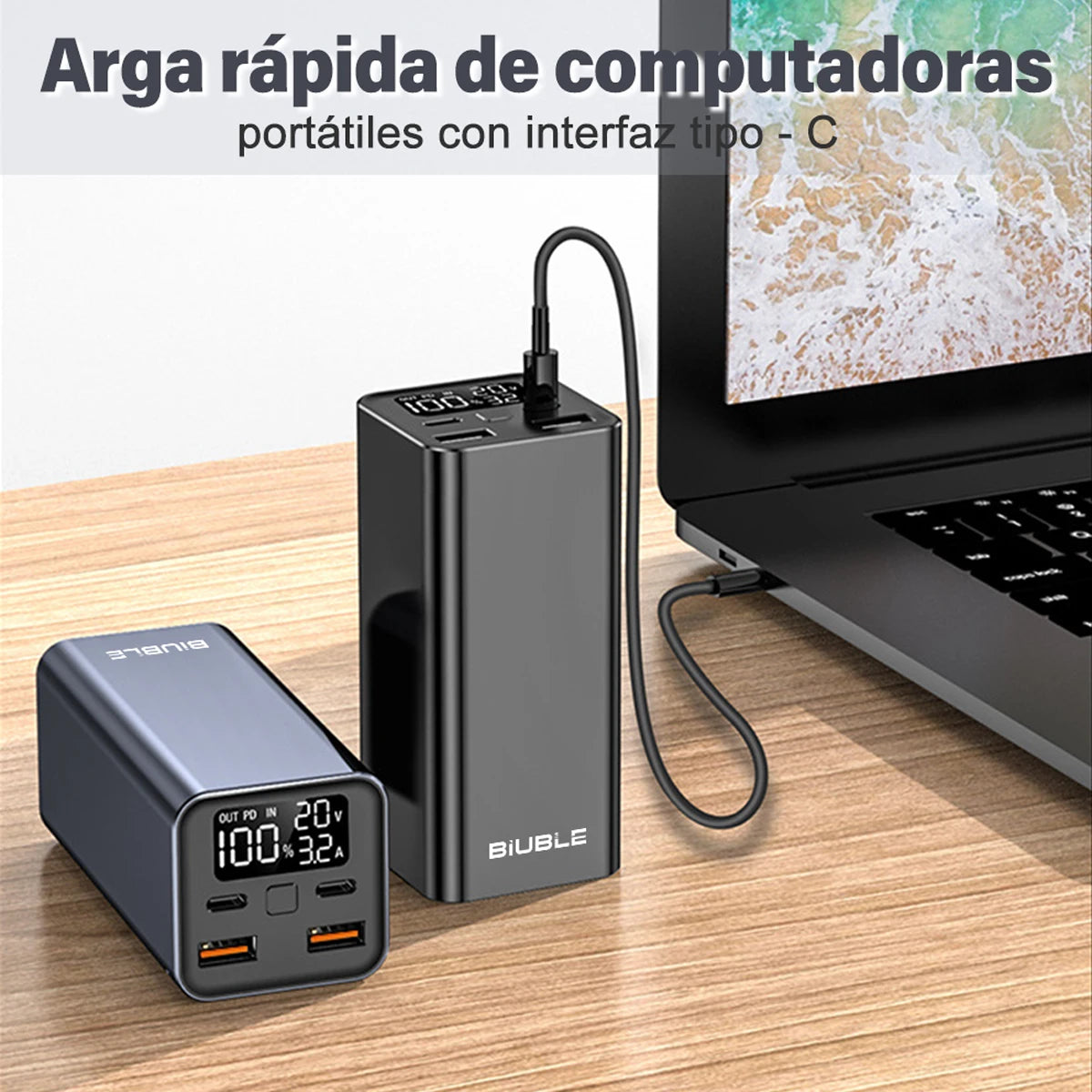 65W Mobile Power Bank 30000mAh Type-C Plug Fast Charging - Pape'sShop