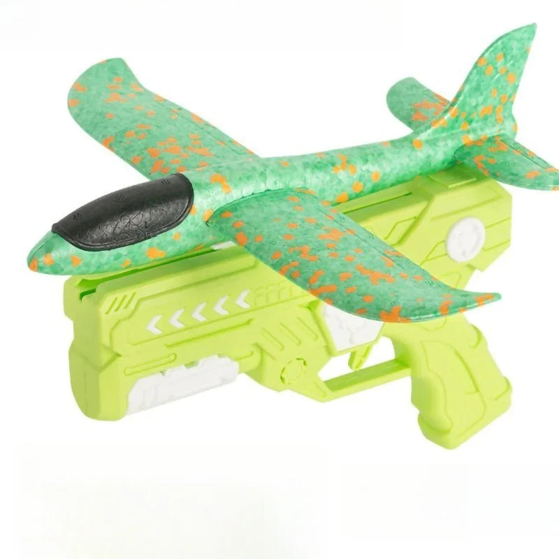4 colors foam airplane gun toys, catapult glide launch, children's outdoor parent-child interactive toys, throwing flying toys - Pape'sShop