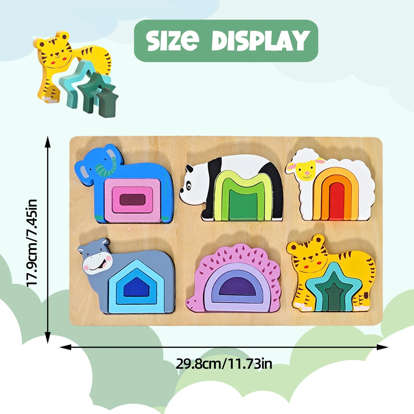 3D Wooden Jigsaw Educational Toys Montessori Toys for Kids Games Animal Shape Puzzle Toys Children Christmas Holiday Gifts - Pape'sShop
