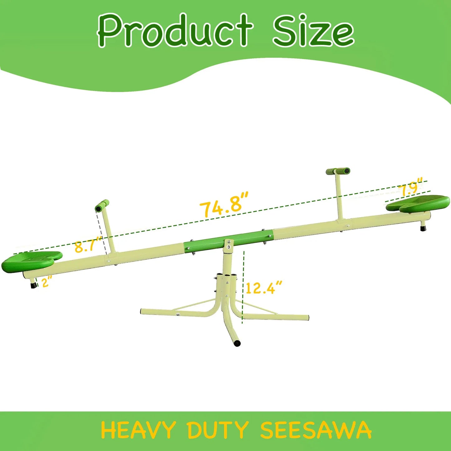 Swiveling 360 Degrees Toddlers Sit and Spin Teeter Totter, Kids Outdoor Play Equipment for Backyard Playground - Pape'sShop