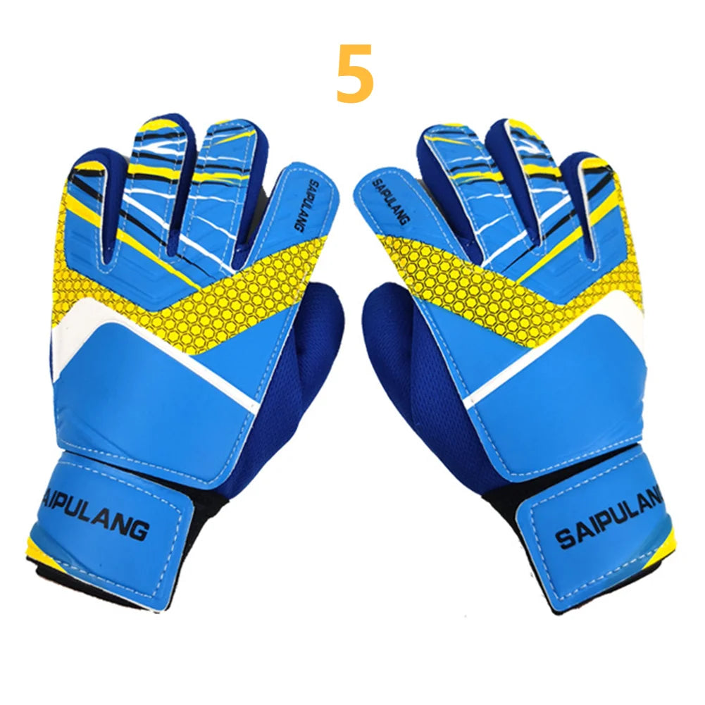 Children Soccer Goalkeeper Gloves Anti-Collision PU Goalkeeper Gloves Antiskid Adjustable Elastic Full Finger Sports Accessories - Pape'sShop
