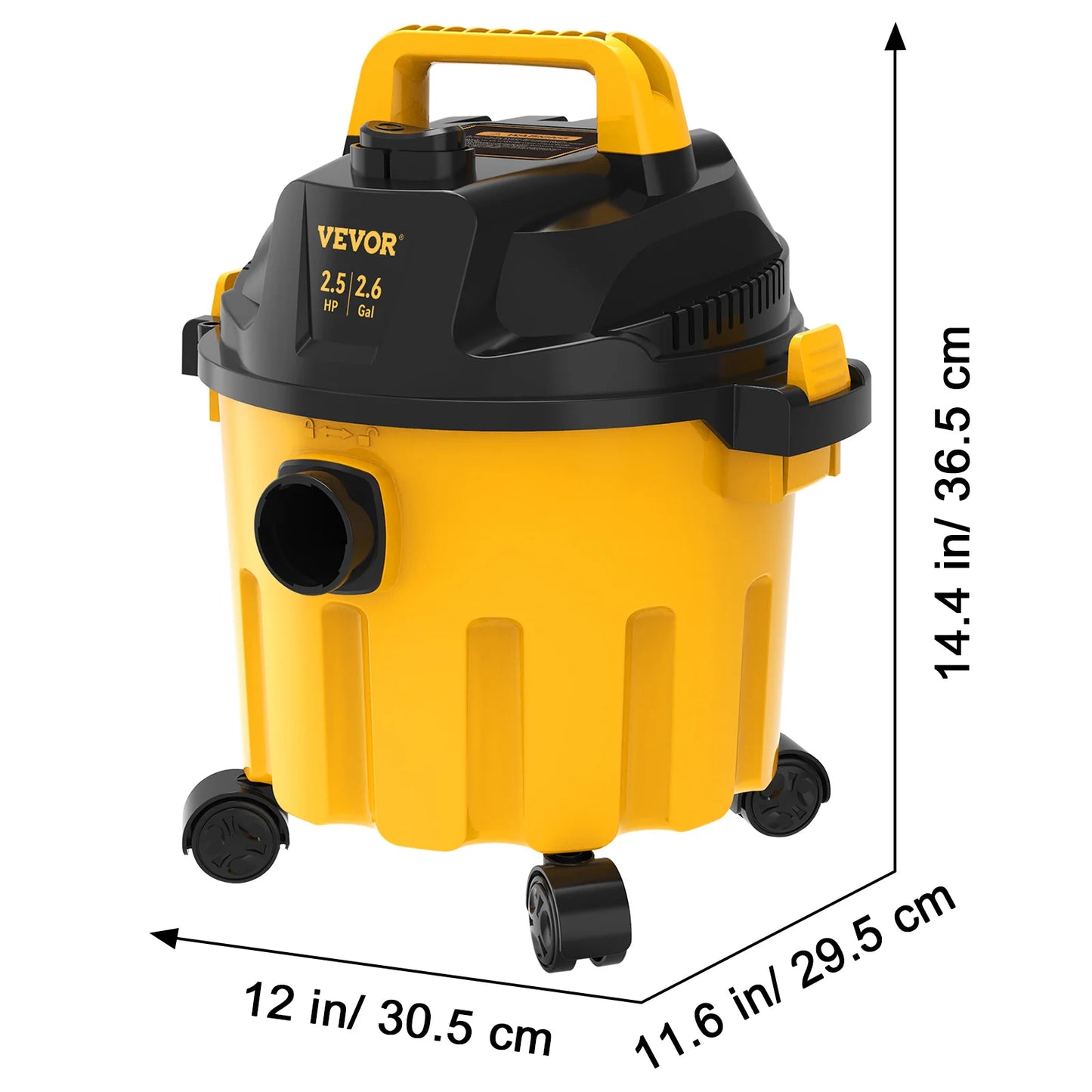 VEVOR Wet Dry Vac 2.6 Gallon 2.5 Peak HP 3 in 1 Portable Shop Vacuum with Blowing Function Attachment Storage Perfect for Floor - Pape'sShop