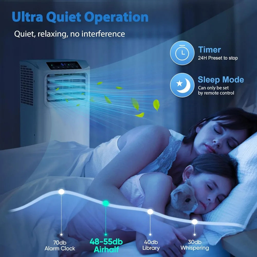10000 BTU portable air conditioner suitable for rooms with dehumidifier fan sleep mode cooling up to 450 square feet