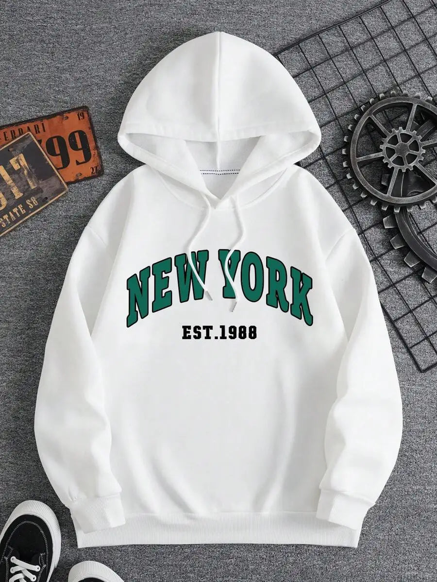 High Quality Men's Monogram Print Warm Loose Hoodie - Pape'sShop