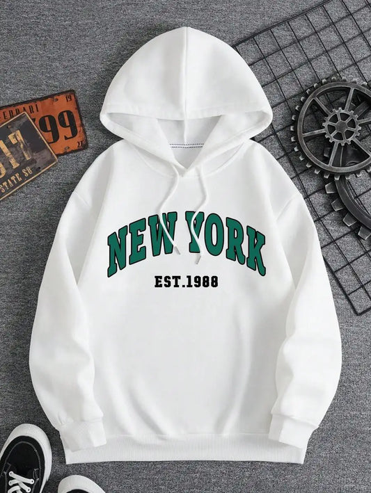 High Quality Men's Monogram Print Warm Loose Hoodie - Pape'sShop