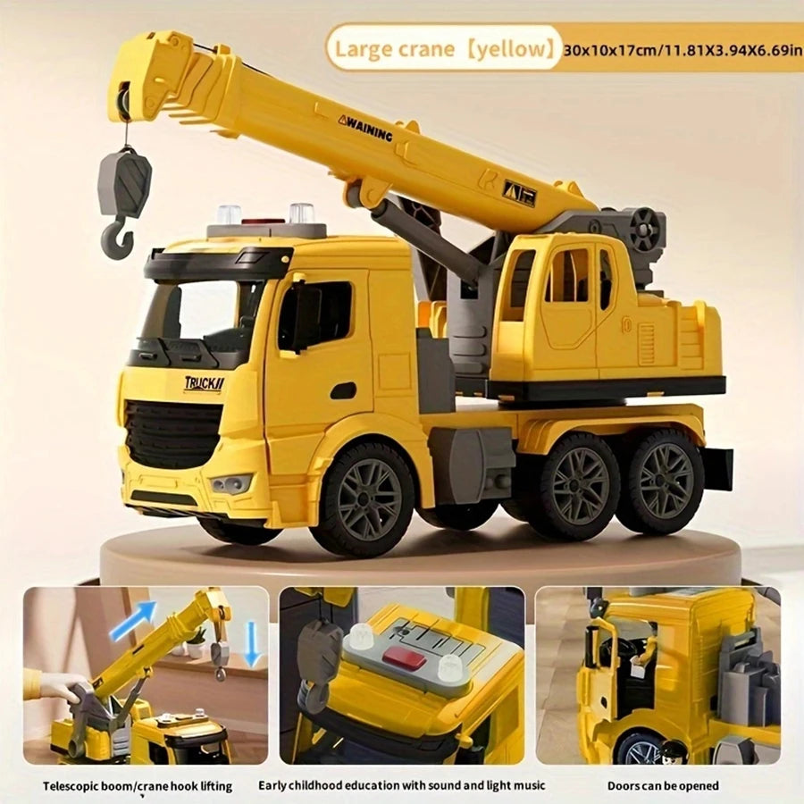 Toys for 3 year old boys and girls kids, construction toy crane truck lights and sounds. - Pape'sShop