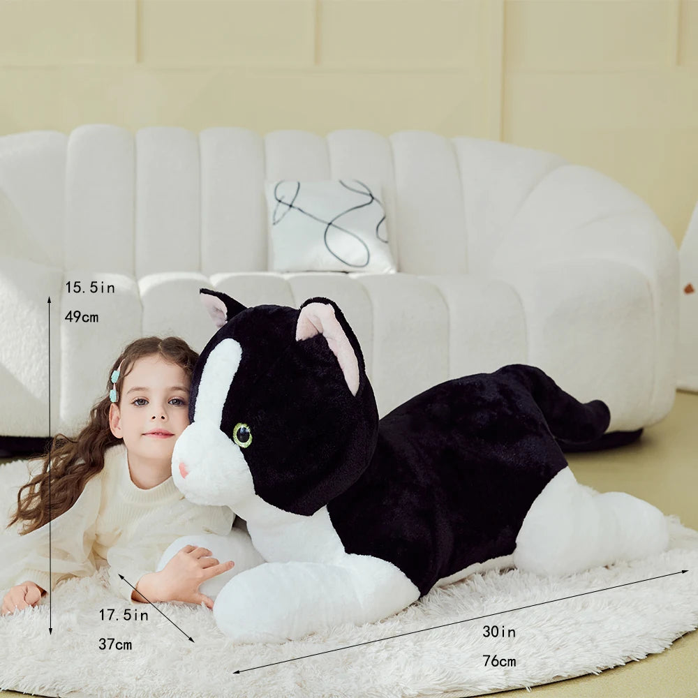 IKASA Giant Cat Tuxedo Stuffed Animal Plush Toy,Big Large Jumbo Soft Toys,30" Cute Huge Size Fluffy Plushy Fat Oversized Plushie - Pape'sShop