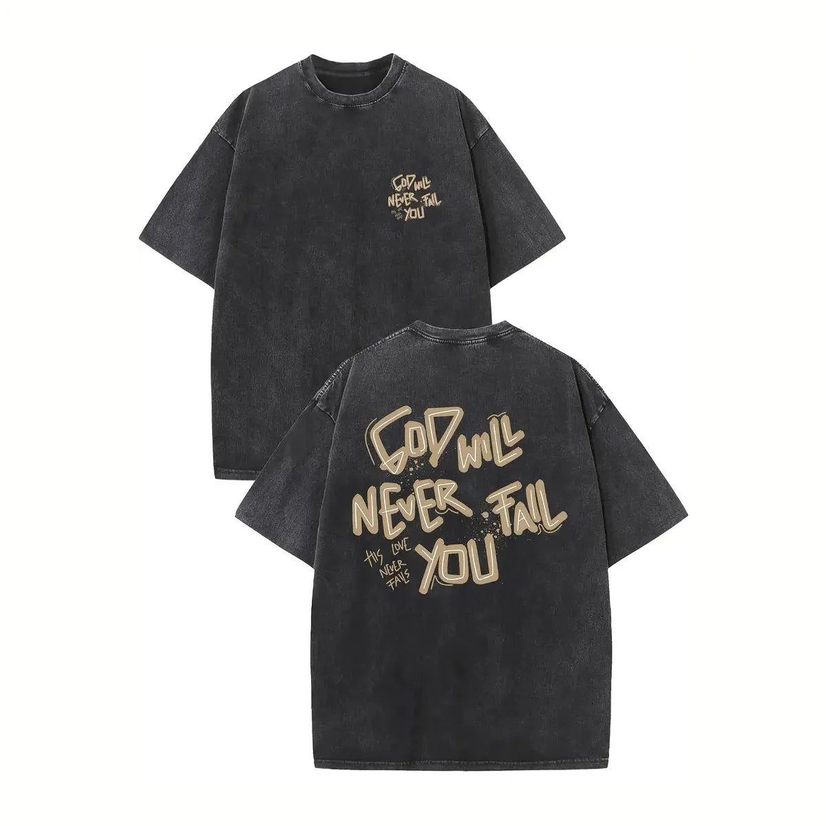 320g Heavy Men's Washed Vintage Oversized T-Shirts Street - Pape'sShop