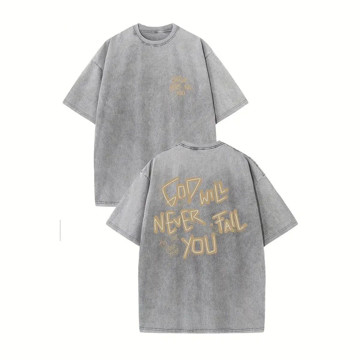 320g Heavy Men's Washed Vintage Oversized T-Shirts Street - Pape'sShop
