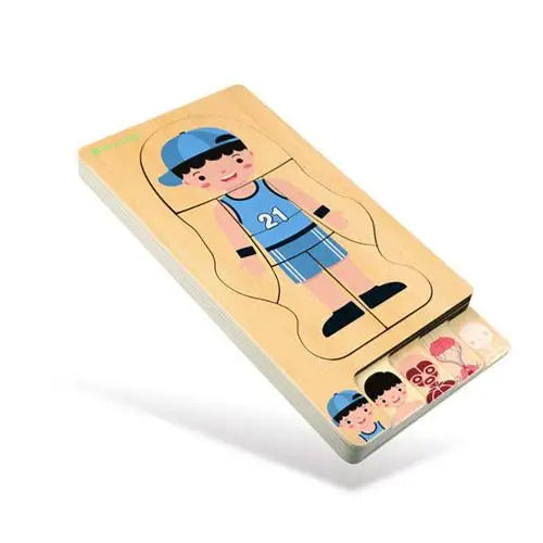 Human Body Puzzle Wooden Boys Girls Body Structure Children Puzzles Montessori Educational Children Toys Kids Toys - Pape'sShop