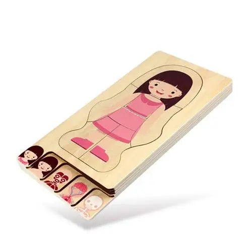 Human Body Puzzle Wooden Boys Girls Body Structure Children Puzzles Montessori Educational Children Toys Kids Toys - Pape'sShop