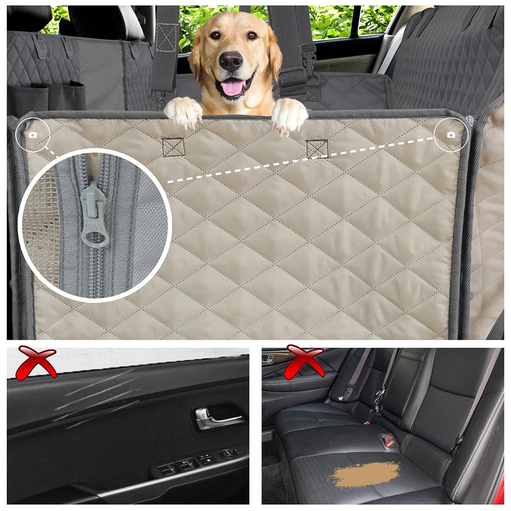 PETRAVEL Dog Car Seat Cover Waterproof Pet Travel Dog Carrier Hammock Car Rear Back Seat Protector Mat Safety Carrier For Dogs - Pape'sShop