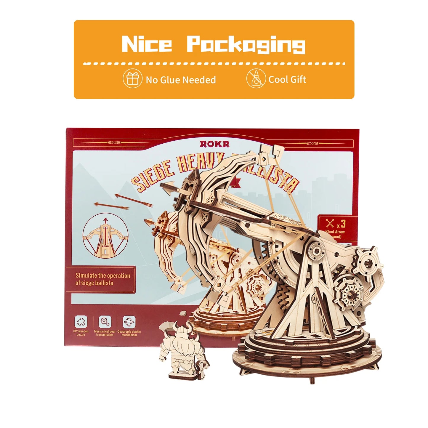 Robotime 3D Wooden Puzzle Medieval Siege Weapons Game Assembly Set Gift for Children Teens Adult War Strategy Toy KW401 KW801 - Pape'sShop