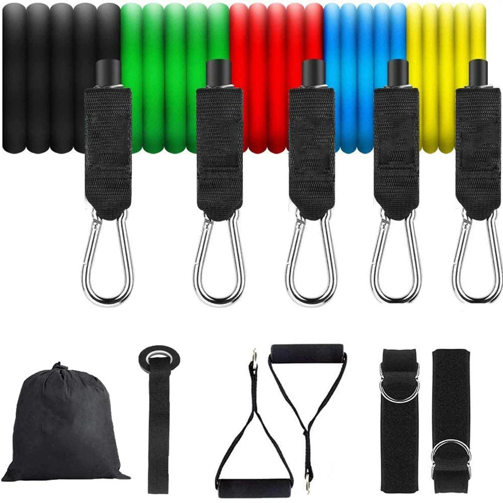 Latex resistance Pull bands rope for Pilates, yoga, CrossFit, fitness , 11PCs - Pape'sShop