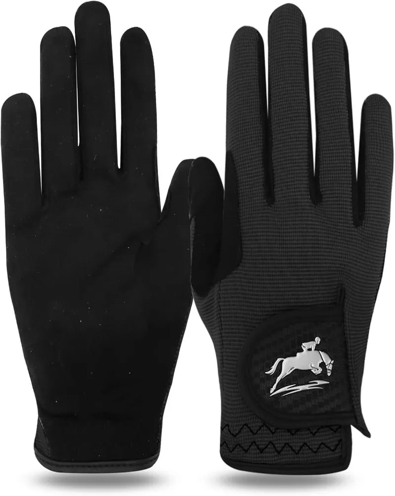 Horse Riding Gloves Equestrian Women Mesh Breathable Lightweight Color Pack, Comfortable Grip - Pape'sShop
