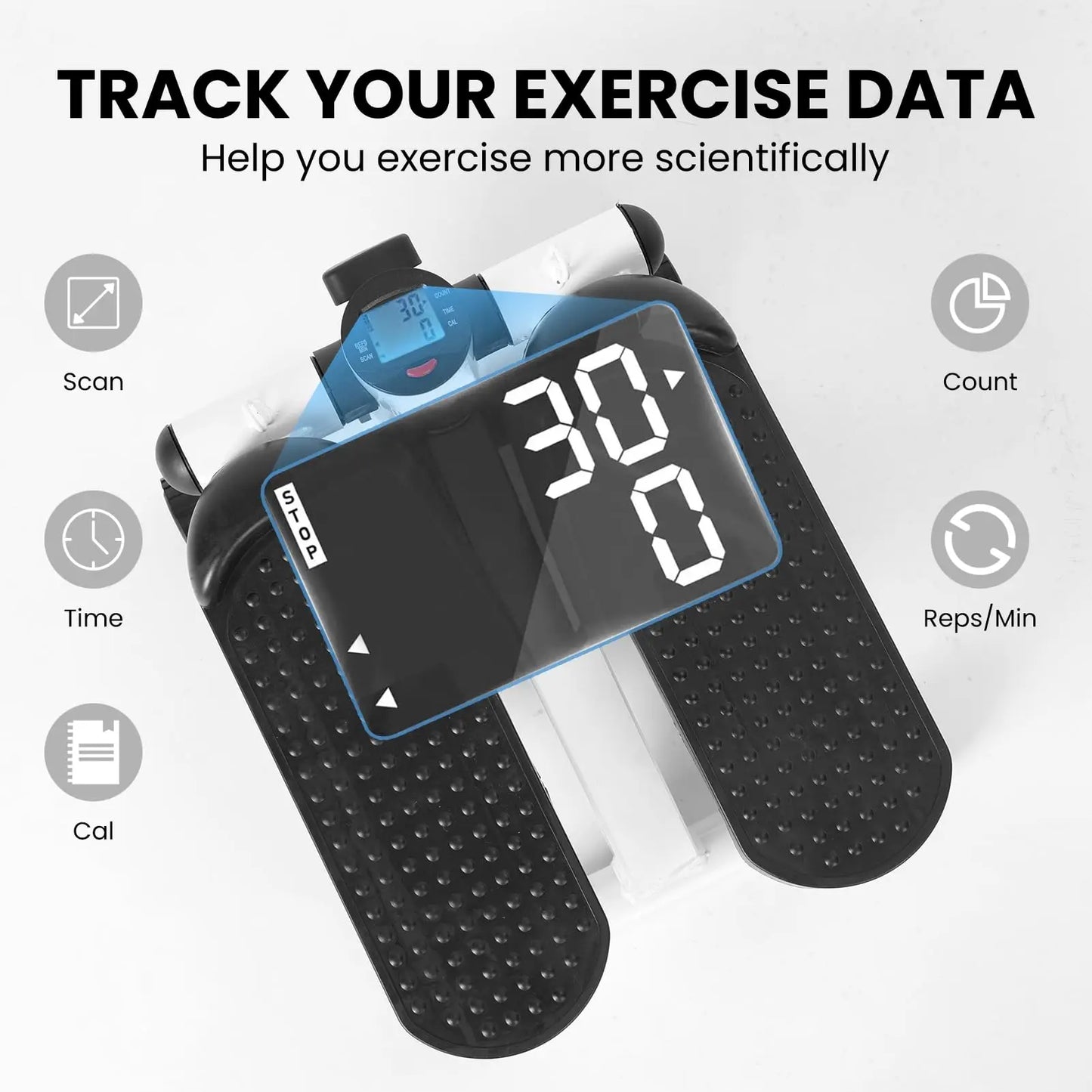 Mini Stepper with Resistance Band Stair Stepping Fitness Exercise Home Workout Equipment for Full Body Workout - Pape'sShop