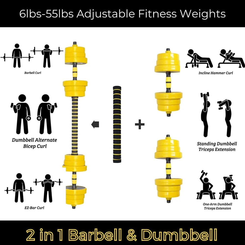 44LB Adjustable Dumbbell Barbell Weight Pair - Pape'sShop