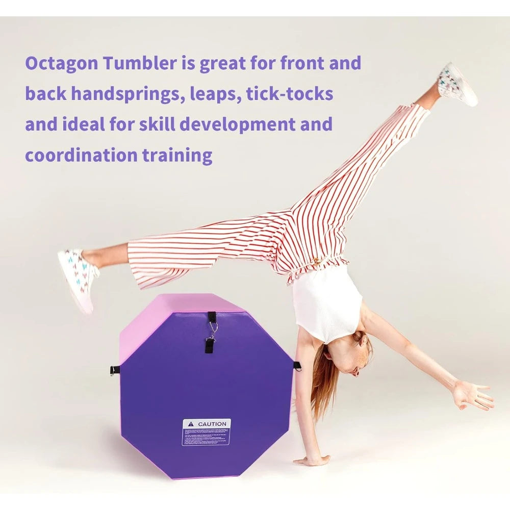 Gymnastics Octagon Tumble Mat 19"x23" with Carrying Handles,Backbend Tumbling Trainer for Home Gym Exercise - Pape'sShop