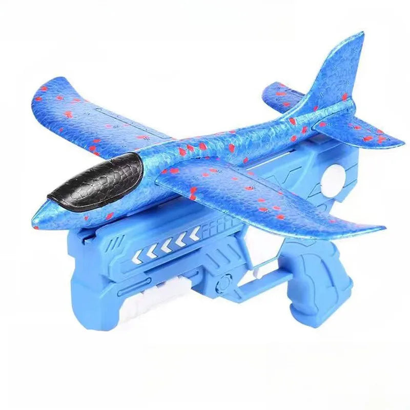4 colors foam airplane gun toys, catapult glide launch, children's outdoor parent-child interactive toys, throwing flying toys