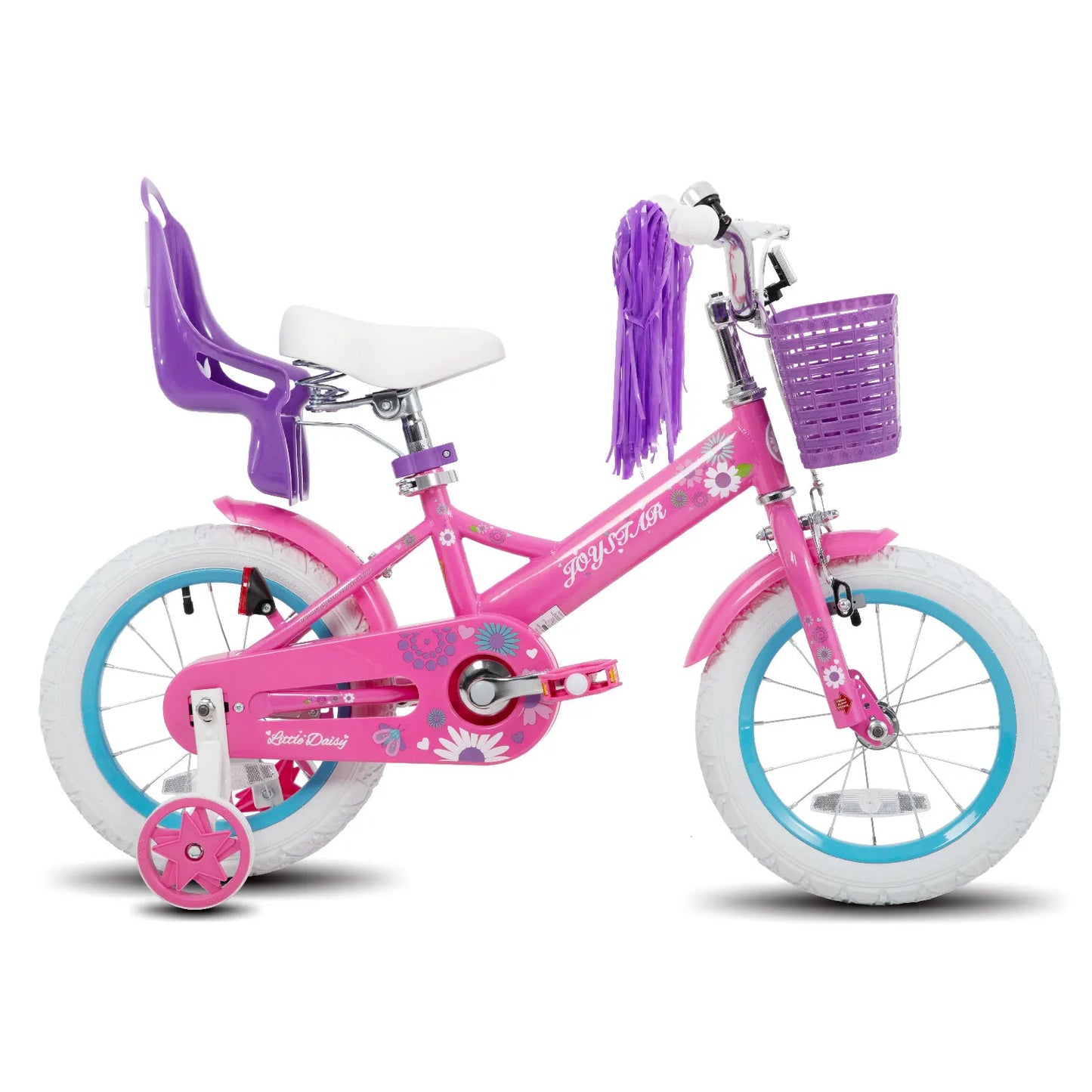 JOYSTAR Kids Bike for Ages 2-7 Years kids, 12 14 16 Inch Girls Bikes with Doll Seat & Streamers, Boys Bike with Flag & Plate - Pape'sShop