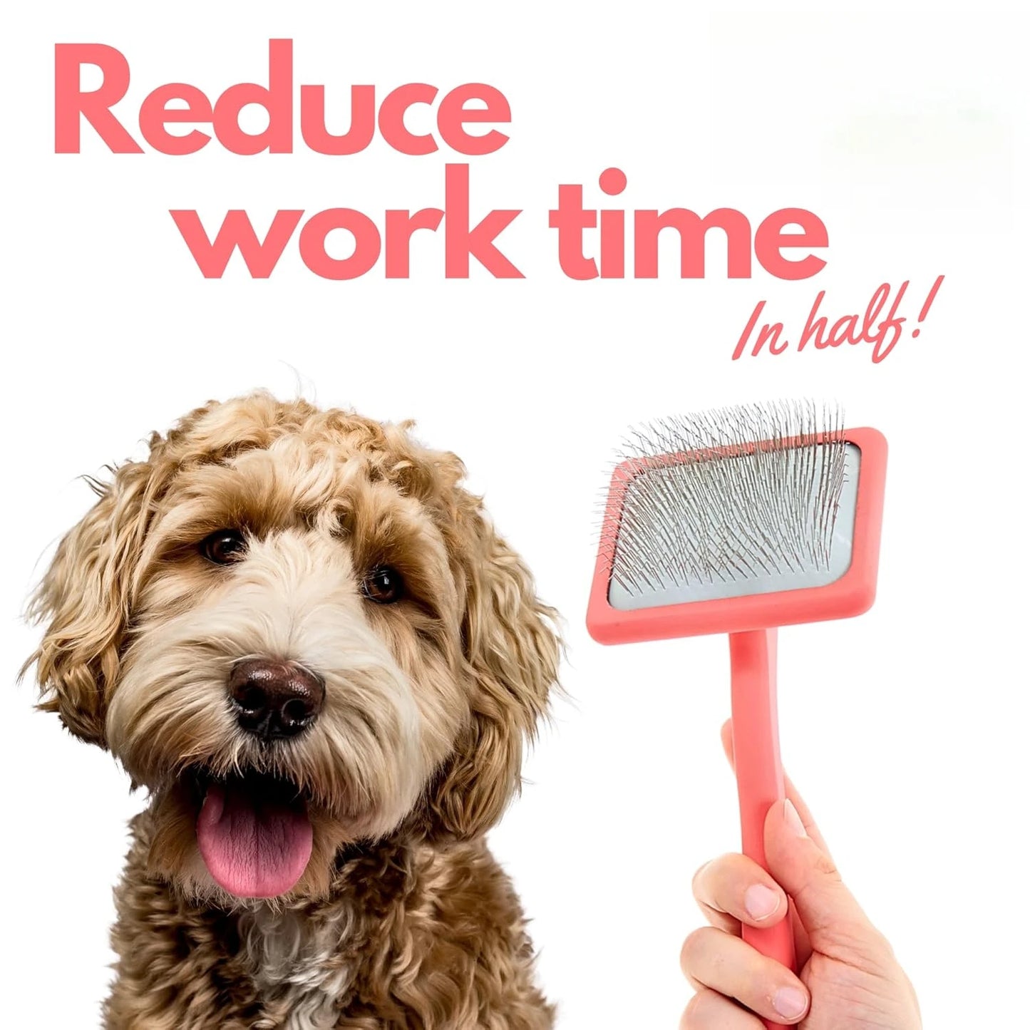 Dog Slicker Brush for Grooming Pet Hair - Best Slicker For Poodle Golden Doodle - Long Haired Tool For Dogs - Pape'sShop