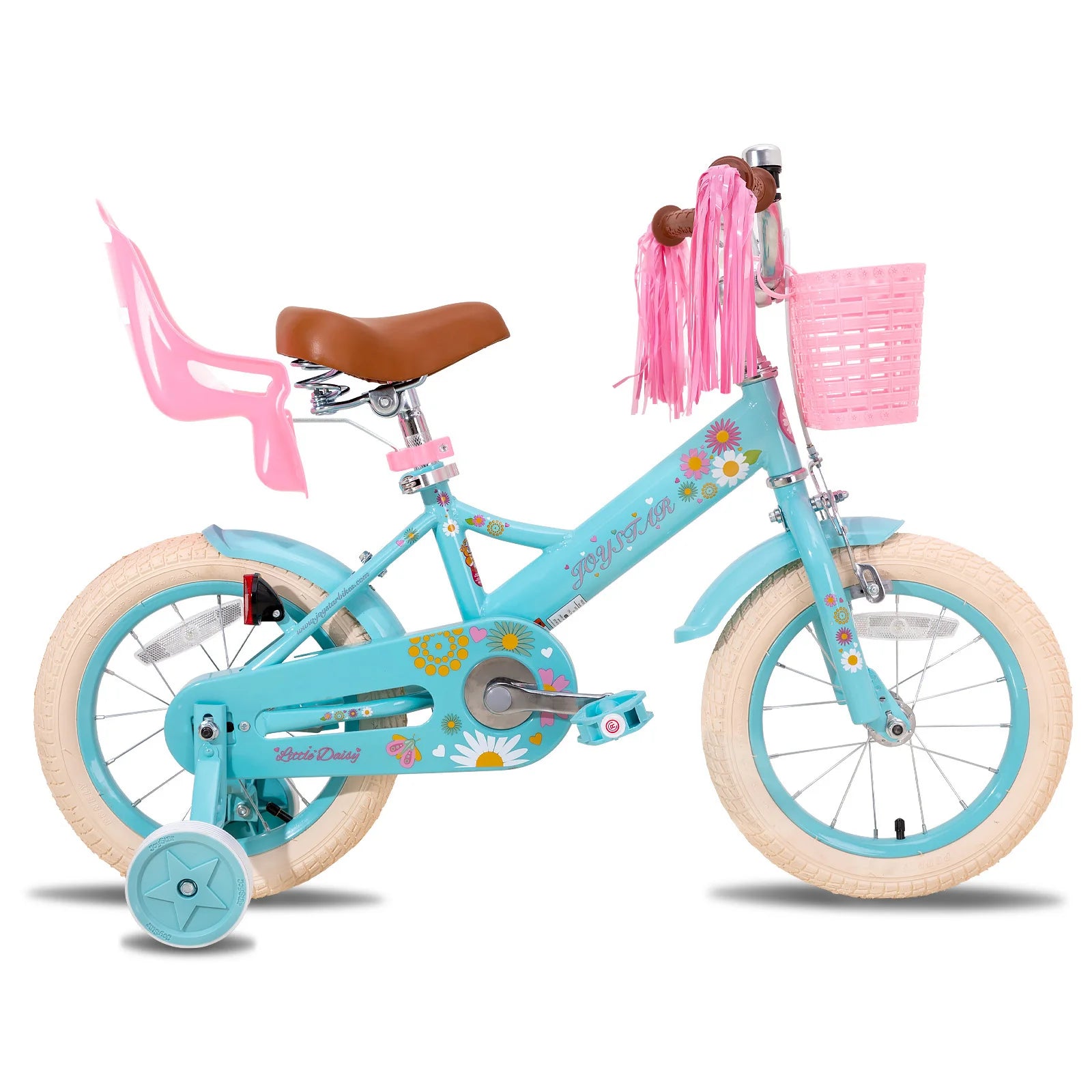 JOYSTAR Kids Bike for Ages 2-7 Years kids, 12 14 16 Inch Girls Bikes with Doll Seat & Streamers, Boys Bike with Flag & Plate - Pape'sShop