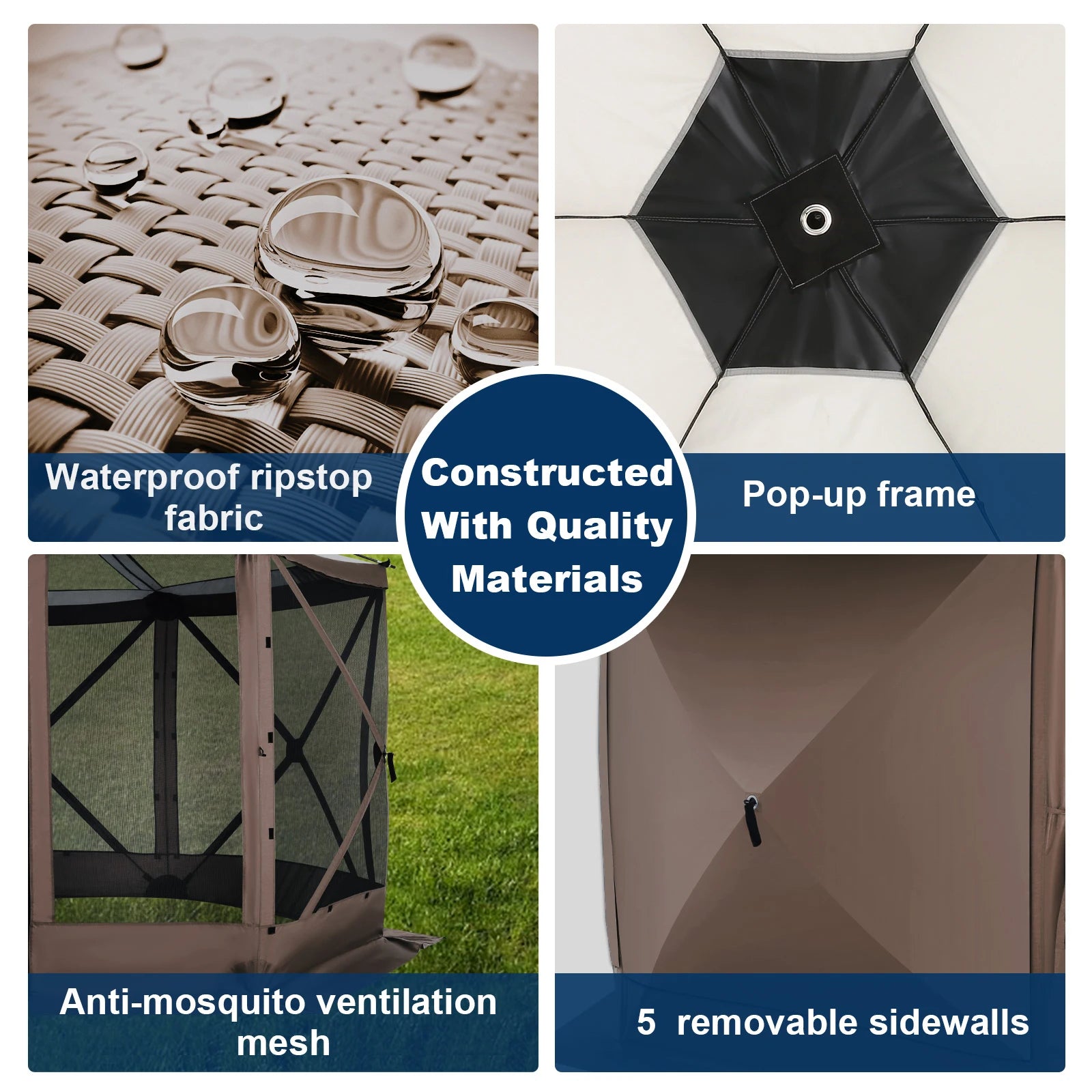 Pop up Gazebo Screen Tent Screen House for Camping, 12x12ft - Pape'sShop