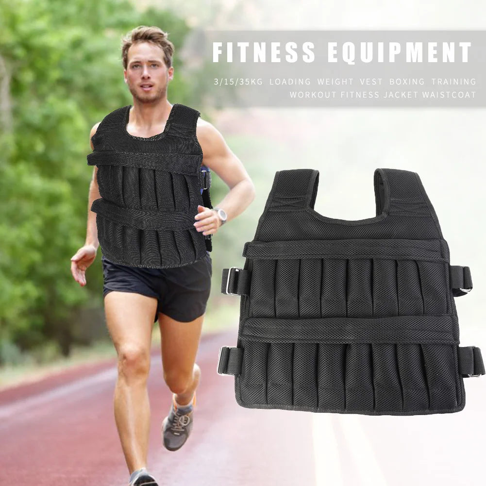 3/15/20/35/50kg Loading Weight Vest Jacket Sand Clothing for Running Training Fitness Equipment Adjustable Waistcoat Jackets - Pape'sShop