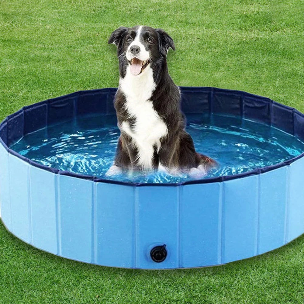 63x12" Dog Swimming Pool Portable Plastic Pool Grooming Tub Bathing Scratch Resistance Pet Pools Bathtub for Large Dogs Kiddie - Pape'sShop