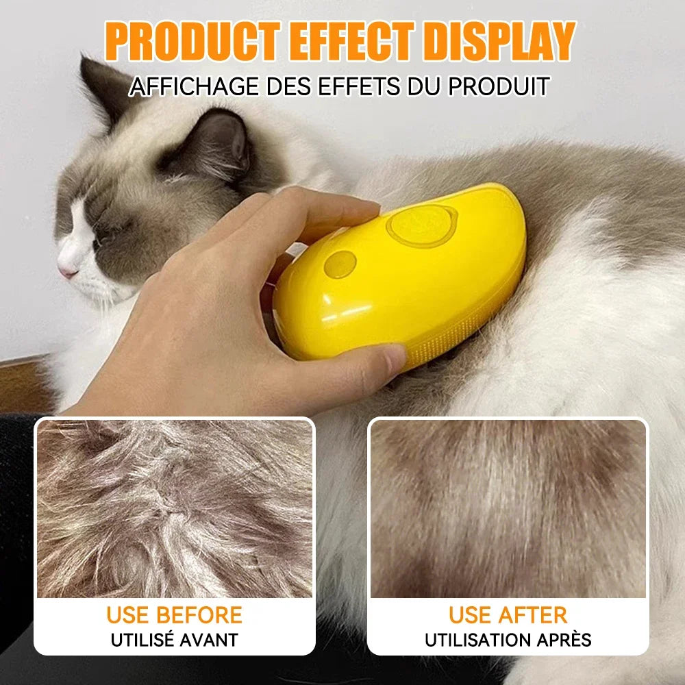 3-in-1 Steamy Brush for Pet Cat Dog Grooming Accessories Electric Brushes for Hair Cleaning Massage Comb Cat Dog Stuff Supplies - Pape'sShop