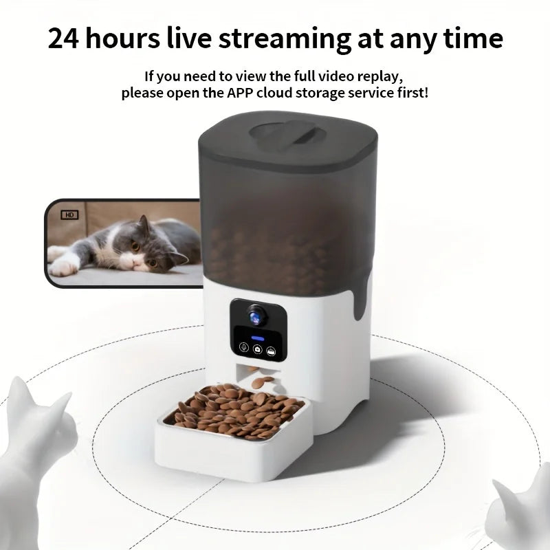 PAPIFEED cat automatic feeder visual cat food dog food wifi intelligent timed quantitative pet food dispenser 6L video model cat - Pape'sShop