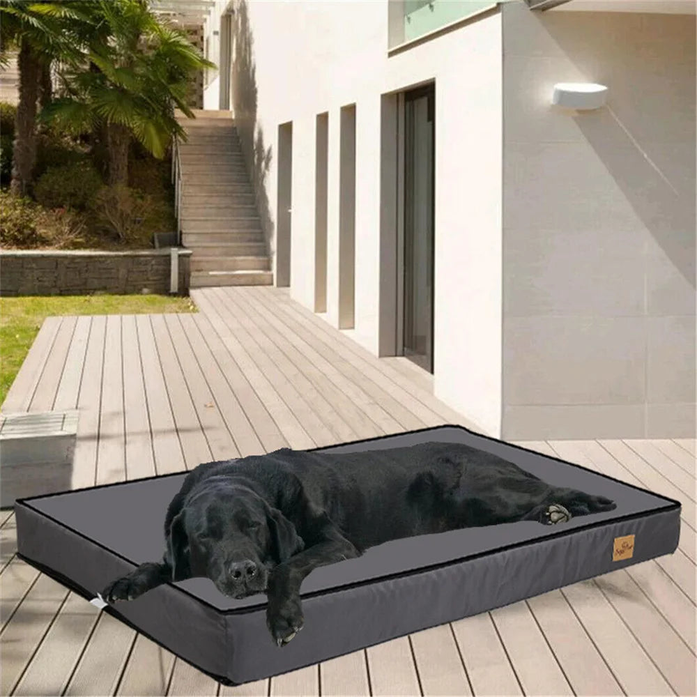Large Orthopaedic Dog Bed Waterproof Cushion Pet Mattress 2 In 1 Pet Dog Crate Bed with Removable Washable Cover Indoor Outdoor - Pape'sShop