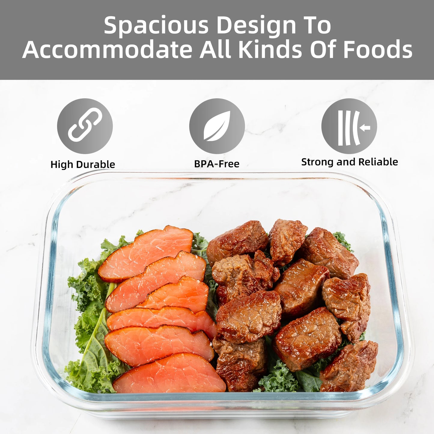 16-Piece Glass Food Storage Containers Set, Leakproof Airtight BPA-Free, Microwave & Oven Safe, Stackable Kitchen Organizers wit