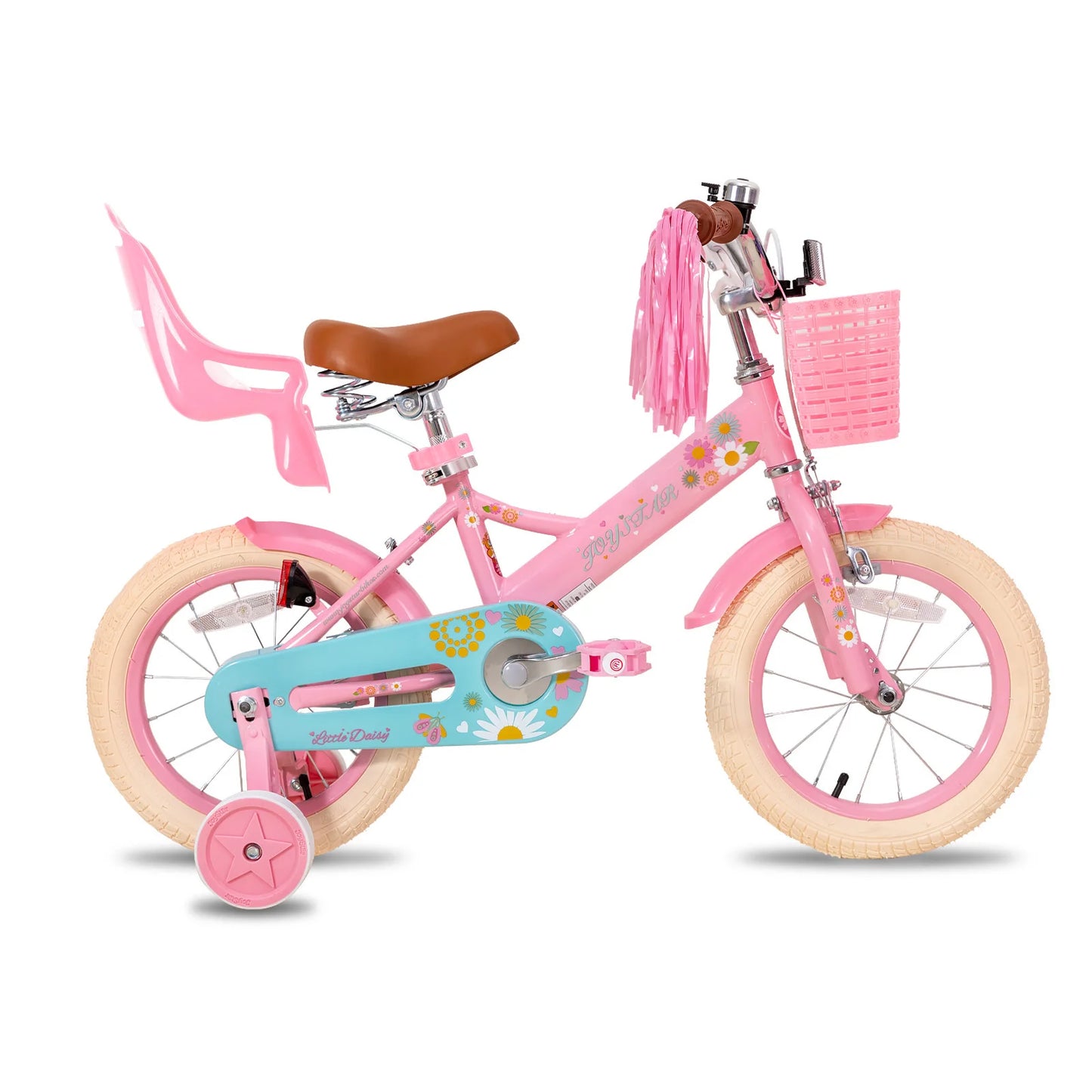 JOYSTAR Kids Bike for Ages 2-7 Years kids, 12 14 16 Inch Girls Bikes with Doll Seat & Streamers, Boys Bike with Flag & Plate - Pape'sShop