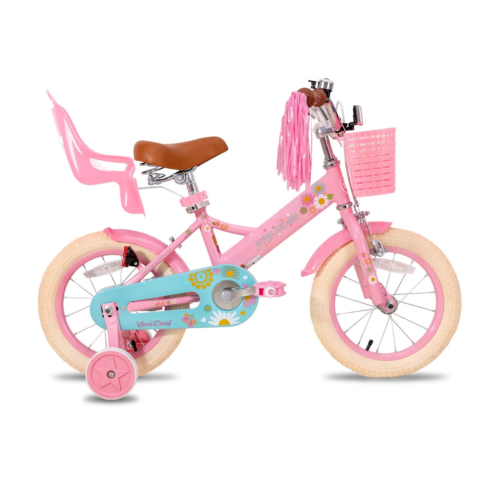 JOYSTAR Kids Bike for Ages 2-7 Years kids, 12 14 16 Inch Girls Bikes with Doll Seat & Streamers, Boys Bike with Flag & Plate - Pape'sShop