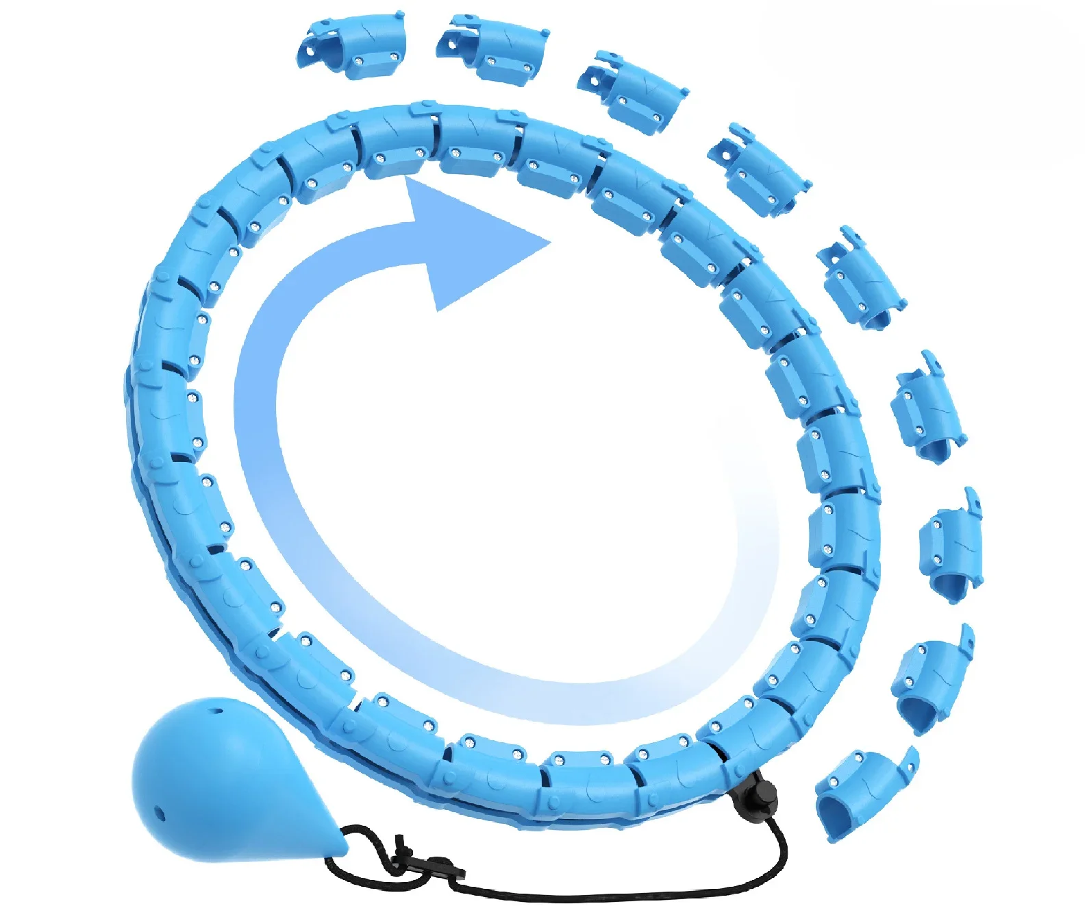 Hula Circle sport Exercise Hoop Weight Loss and Slimming Exercise Fat Burning Fitness Equipment Adjustable with Detachable Knots - Pape'sShop