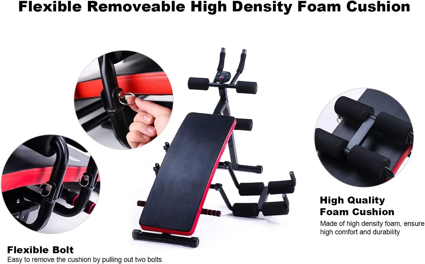 Ab Workout Machine Adjustable Sit Up Bench Core Abs Equipment - Pape'sShop