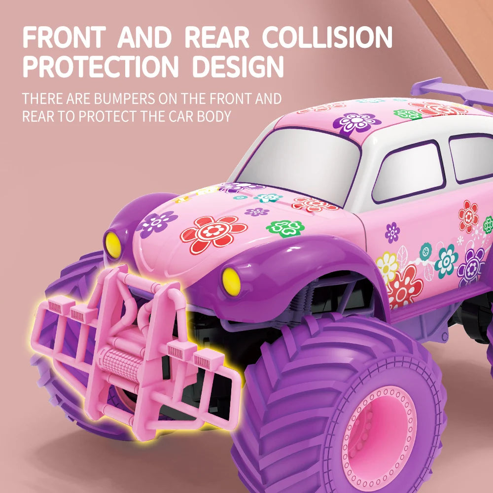 RC Car Electric Drive Off-Road Big Wheel 2.4G Cross-Country High Speed Purple Remote Control Trucks Princess Girls Toys for Kids - Pape'sShop