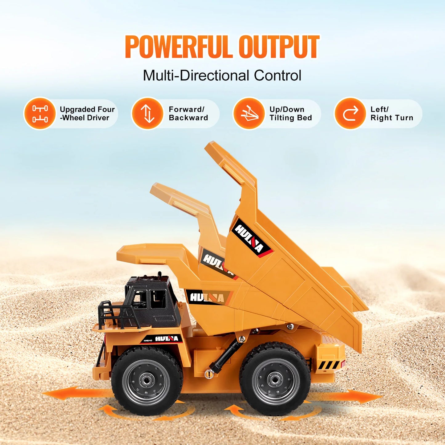 VEVOR RC Car Children Toys Remote Control Dump Truck Toys 9-Channel with Batteries for Toddlers Boys Electric Car Kids Toys Gift - Pape'sShop