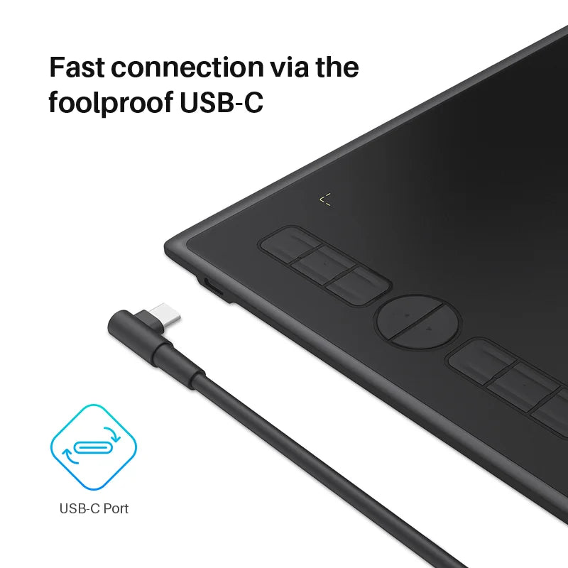 Huion H580X Graphics Tablet 8x5 Inch Portable Pen Tablet Battery-Free Digital Stylus Compatible with Android MacOS Windows Linux - Pape'sShop