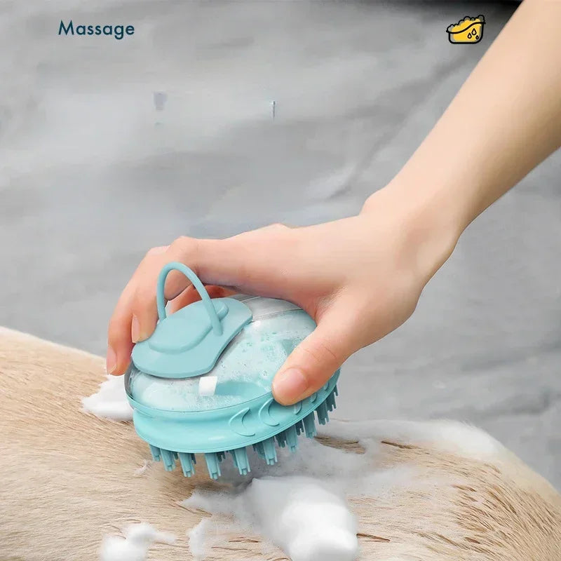Dog Washing Massage Silicone  For Bath Pet Shampoo Brush Dog Bath Brush With Soap Dispenser Dog Grooming Brush - Pape'sShop