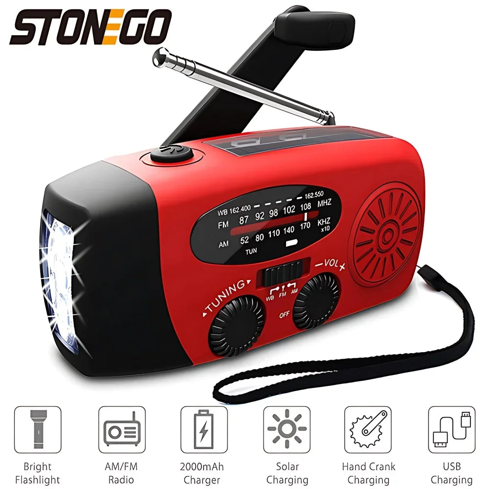 Radio Solar Power Hand Crank Radio FM AM - Pape'sShop