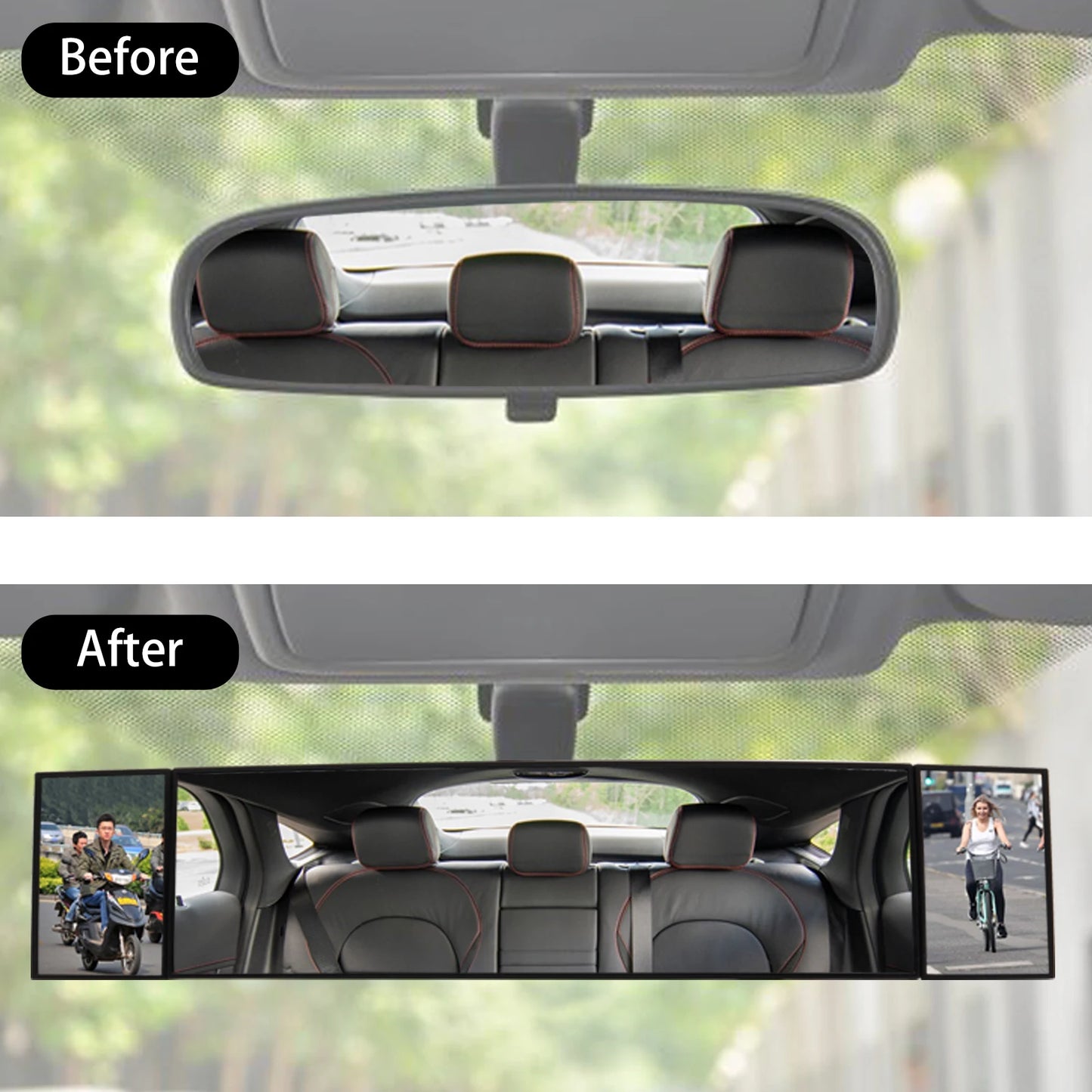 Car Truck Van Wide Angle Auxiliary Large Vision Interior Rearview Convex Mirror Blind Spot Blindspot Clipon Rear Seat Baby Watch - Pape'sShop