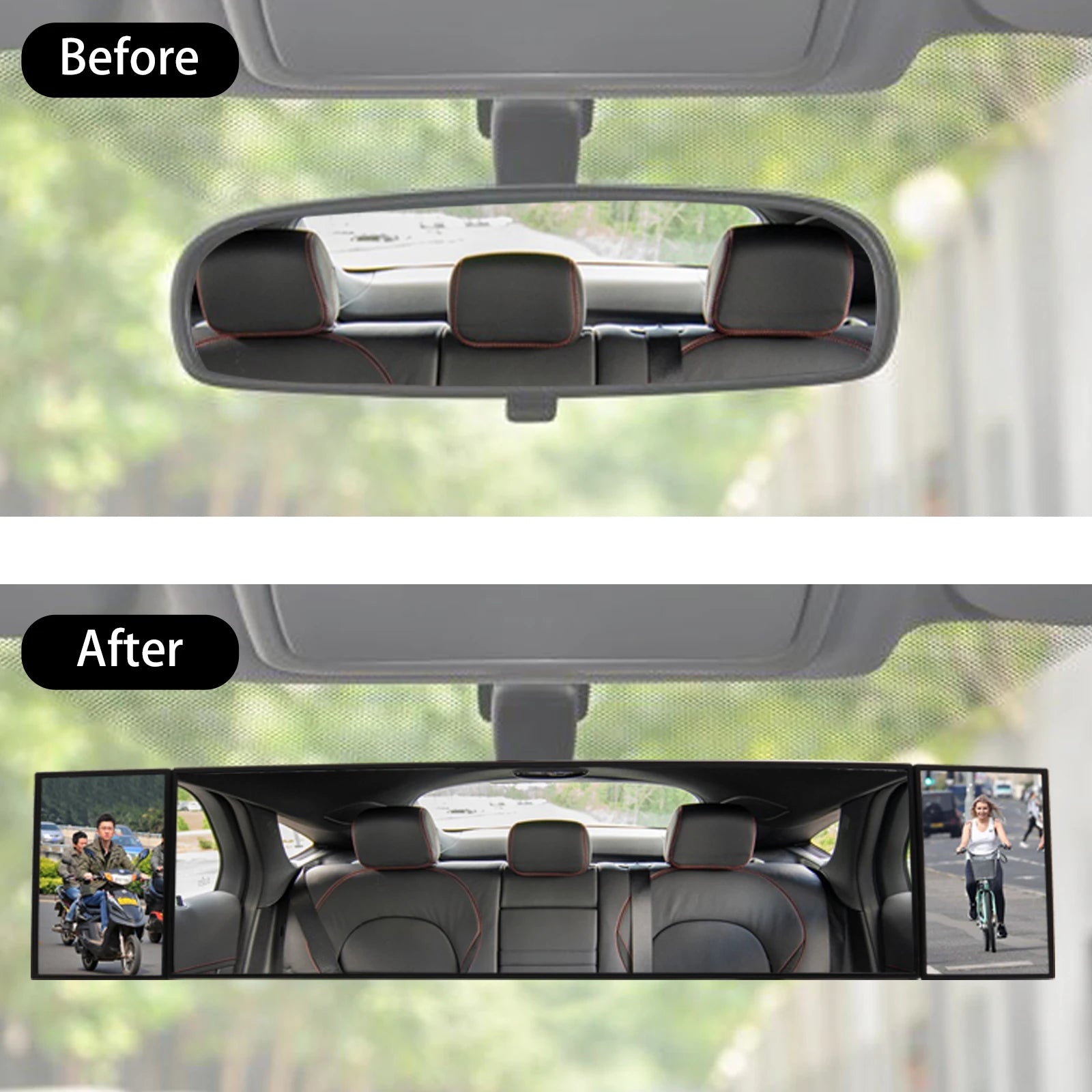 Car Truck Van Wide Angle Auxiliary Large Vision Interior Rearview Convex Mirror Blind Spot Blindspot Clipon Rear Seat Baby Watch - Pape'sShop