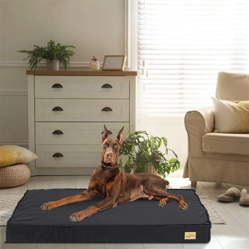 Large Orthopaedic Dog Bed Waterproof Cushion Pet Mattress 2 In 1 Pet Dog Crate Bed with Removable Washable Cover Indoor Outdoor - Pape'sShop