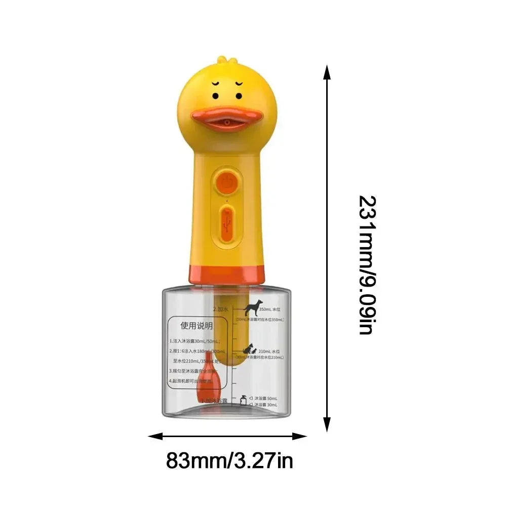 Handhold Electric Pet Foam Machine Yellow Duck Bath Foaming Launcher Usb Charging Automatic Soap Dispenser For Cat Dog Bathing - Pape'sShop
