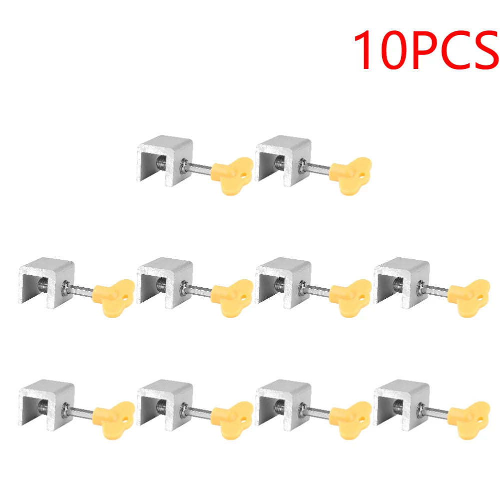 5/10CPS Window Locks Adjustable Sliding Door Lock With Key Window Stopper Security Safety Locks For Kids Pets Home Anti-theft - Pape'sShop