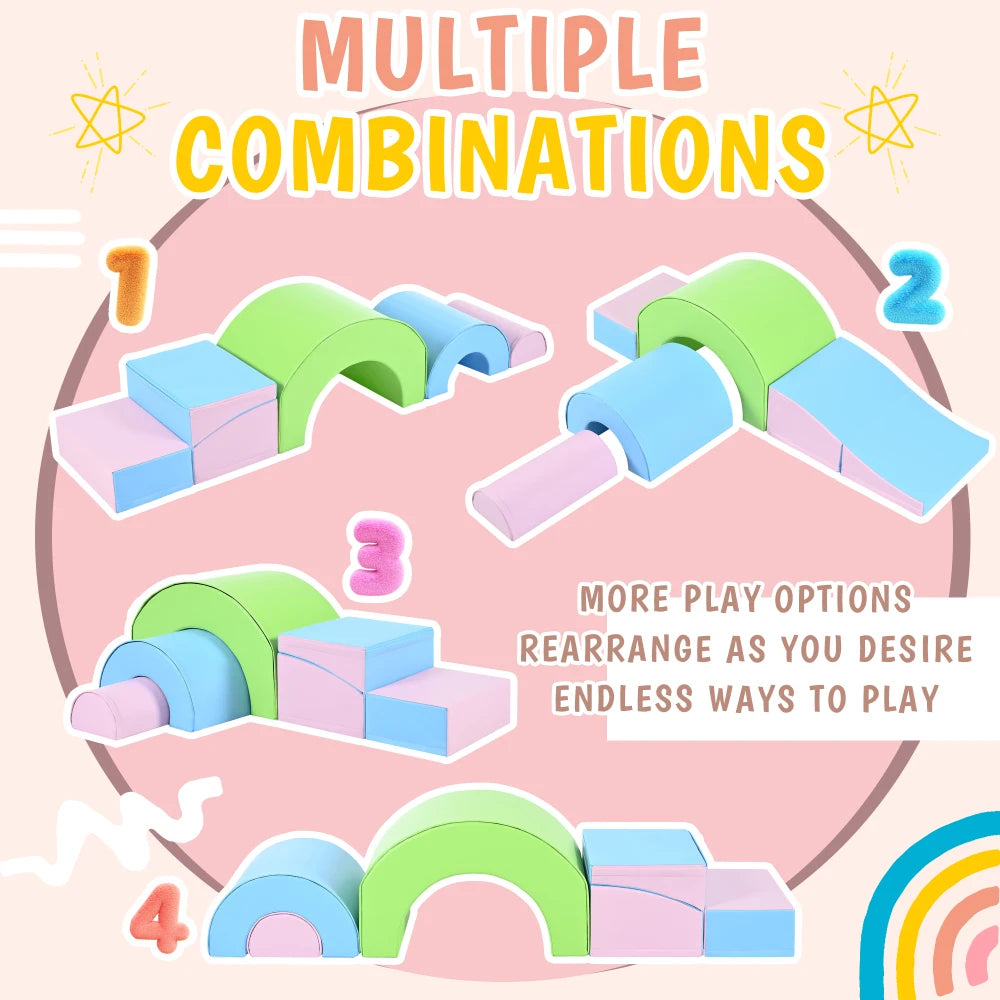 5-Piece Kids Climbing Toys for Toddlers, Foam Climbing Blocks for Babies, Kids Crawling and Climbing Indoor Active Play